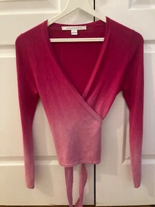 Diane von Furstenburg Pink Wrap Sweater size S NWOT Silk Cashmere - Picture 1 of 4