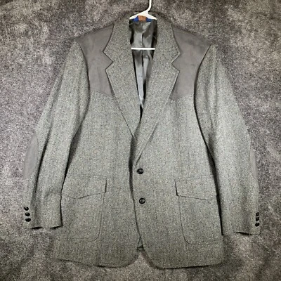 Pendleton Blazer Men’s 44 Long Western Suede Elbow Patch Gray - Image 1 of 4