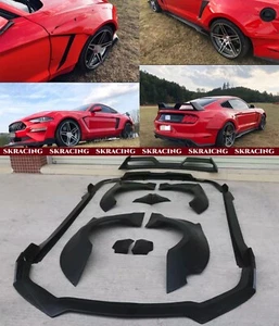 Wide Bodykit Wheel Arch Cover Front Lip Side Skirts Fits Ford Mustang GT 2015-23 - Bild 1 von 27