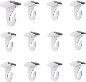 12 Pair Ceiling Hooks Tbar Track Clip Suspended Ceiling Hooks white Heavy Duty - Picture 1 of 6