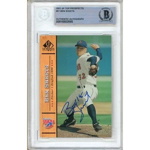 2001 SP Top Prospects #51 Ben Sheets Signed Card Auto RC Beckett Slabbed Brewers - Picture 1 of 5