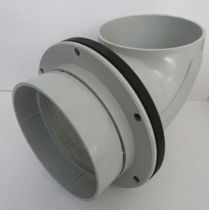 Rain Harvesting rainwater tank overflow. Flanged 90mm x 90 Degree Assembly Kit - Picture 1 of 5
