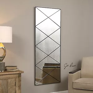 Contemporary Frameless Smoked Wall Mirror | Antiqued Divided - Picture 1 of 3