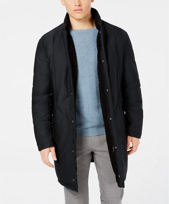 DKNY Men's Dewitt Slim Fit Puffer Overcoat Navy Size 40S - Image 1 of 4