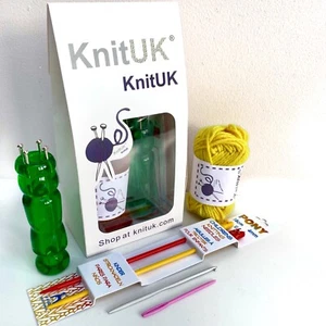 Knitting Dolly & Needles Kit. French knitter Loom, hook, needles and yarn. - Picture 1 of 6