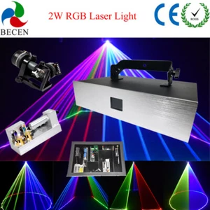 BECEN 2W RGB Full Color 2000mW Laser Projector DJ Light Stage Lights Laser Light - Picture 1 of 3