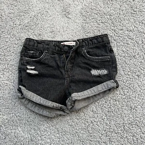 Levis Girl Size 8 Regular "Shorty Short" Black Denim Shorts - Picture 1 of 4