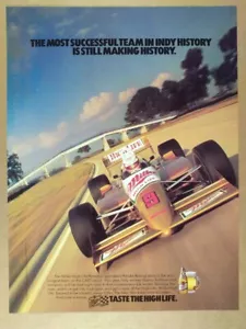 1988 Miller High Life Danny Sullivan Indy Auto Foto Vintage Druck Anzeige - Bild 1 von 1