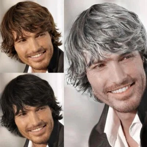 naturale Cosplay Parrucche uomo Parrucca Riccia Capelli corti Capelli sintetici - Foto 1 di 12
