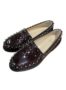 CHRISTIAN LOUBOUTIN Spike Loafers Mattia Burgundy BNIB £795 40/UK7 - Picture 1 of 8