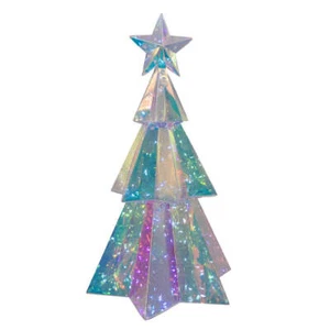 Prisma Pre-Lit kaltweißer LED holografischer irisierender Weihnachtsbaum 15 Zoll - Bild 1 von 3