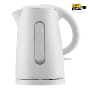 Mainstays 1.7-Liter Plastic Electric Kettle, White - Picture 1 of 5