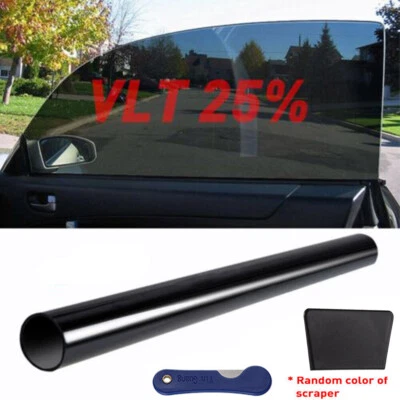 Película de tinte para ventana enrollable sin cortar 300 cm 25 % VLT 20" x 10 pies vidrio para automóvil hogar oficina Foto 1 de 4