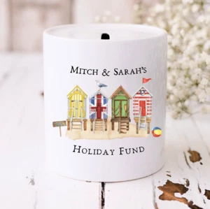 Caja de ahorros de cerámica fondo de vacaciones personalizada olla de regalo idea - Imagen 1 de 3