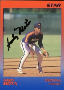 1989 Star Osceola Astros ANDY MOTA Signed Card autograph AUTO RC