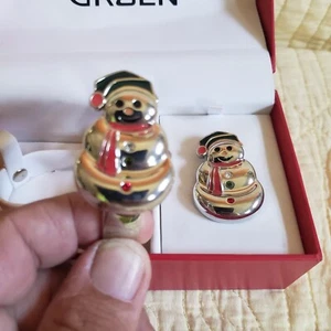 Vintage Gruen Schneemann Uhr und Pin - Bild 1 von 8