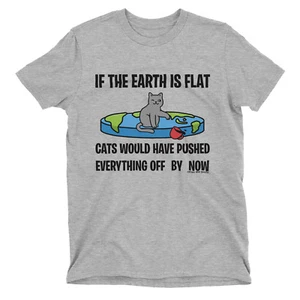  T-Shirt Kinder flach Earth Society Bio KATZEN geschoben lustig Weihnachtsgeschenk Unisex - Bild 1 von 3