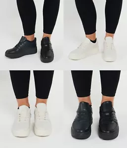 Damen-Pumps mit Keilabsatz Turnschuhe High Top Schnürung Damen mit verstecktem Absatz - Bild 1 von 11