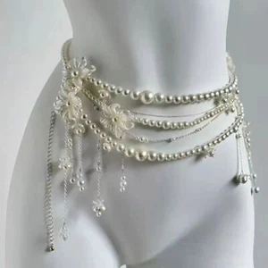 Elegant Tassel Belt Multilayer Waist Decorations Pearl Waist Chains Women - Picture 1 of 6