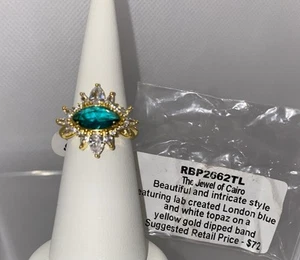 BP Bomb Party Ring Size 9 Cleopatra The Jewel of Cairo London Blue YG Plating - Picture 1 of 5