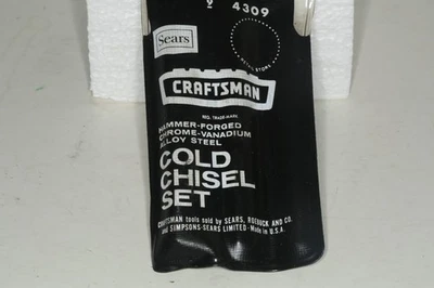 Vintage Craftsman Cold Chisel  3pc Set  No. 9 4309 Made In USA Sears - Unused - Image 1 of 4