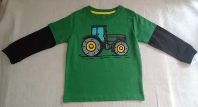 John Deere 3T Green and Black Long Sleeve Tractor Tee — 第 1/4 张图片