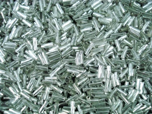 Bugle Beads Twisted 7mm Clear Silver Lined 1kg Glass Tube Jewelry - Picture 1 of 2