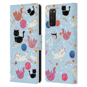 HEAD CASE DESIGNS SPACE UNICORNS LEATHER BOOK WALLET CASE FOR SAMSUNG PHONES 1 - Picture 1 of 9