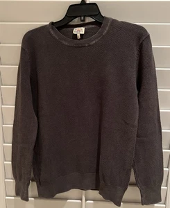Faherty Men’s Sunwashed Waffle Crewneck Sweater Organic Cotton Faded Black S - Picture 1 of 13