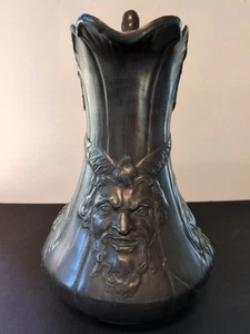 KAYSERZINN HORNED DEVILS HEAD Bachaus Pewter Pitcher Ornate Art Nouveau Satanic - Picture 1 of 16