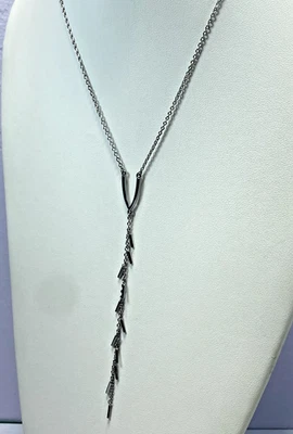 Collar REBECCA MINKOFF Y Gota Tono Plata, 18"/20" Nuevo con Etiquetas, Precio de venta sugerido por el fabricante 88 USD Foto 1 de 4