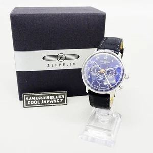 Zeppelin Watch Hindenburg Navy Dial 7036-3 Men Japan NEW - Picture 1 of 21