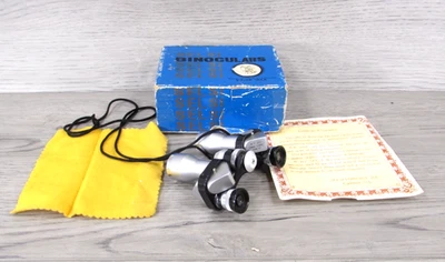 Vintage Selsi Lightweight Amber Coated 8x20 Field Binoculars Metal Japan - Image 1 of 4