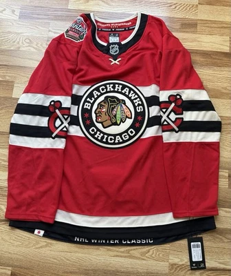 NEW Fanatics Premium Chicago Blackhawks BLANK Winter Classic Jersey Mens 54