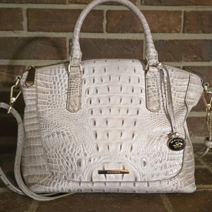 Brahmin Duxbury Umhängetasche Kroko-Prägung Leder weiß - Bild 1 von 10