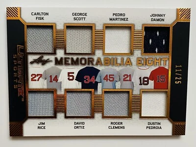 2019 Leaf Ultimate CARLTON FISK DAMON DAVID ORTIZ ROGER CLEMENS 11/25 Jersey - Image 1 of 3