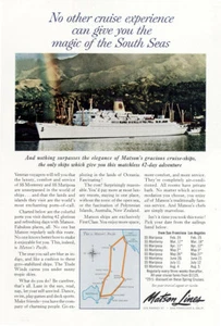 1963 Matson Lines: No Other Cruise Experience Vintage Print Ad - Picture 1 of 1