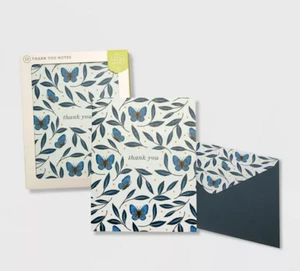 GREEN INSPIRED 10 CT BUTTERFLY GARDEN THANK YOU CARDS - Picture 1 of 3