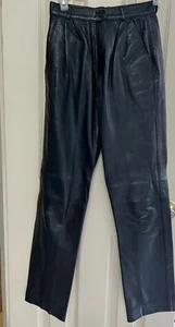 Vintage Pelle Studio 100 % weiches Leder schwarze Damenhose Größe 2 - Bild 1 von 6