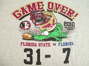 Ruppshirt 2010 Florida State vs Florida Football Tee Shirt Men's XL Gray 2 Sided - Picture 1 of 9