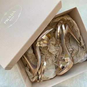 Prada Plateau-Pumps Metallic Roségold Absatz - UVP 800 $ - 38 - Bild 1 von 7
