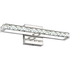 LED Vanity Lights SOLFART Crystal Wall Mirror Fixtures for Bathroom Bedroom