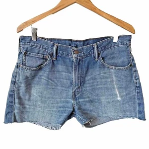 Levi's 527 Denim Cut off Shorts Sz 36 2.5 Inseam Unisex Distressed DIY Up Cycled - Picture 1 of 12
