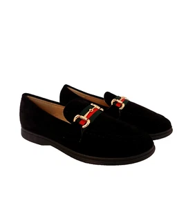 Black Flat Loafers Low Heel Size 7 EU 40 Womens Lightweight Comfort Ballet Pumps - Picture 1 of 13