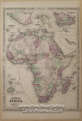 1866 Johnson's Africa, Rare Atlas Map, Liberia, Cape Colony, Nile, Cape Verde • 71.50$