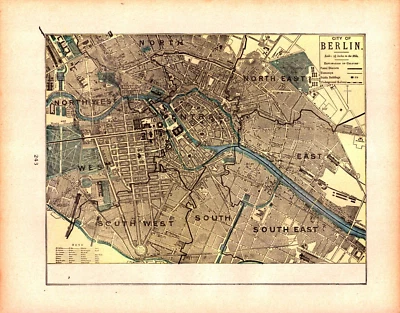 BERLIN, GERMANY/BRUSSELS, BELGIUM Antique City map 1900 - Image 1 of 2