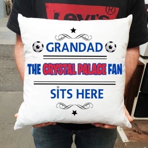 Crystal Palace Football fan personalised cushion with filling Any Name Any team - Picture 1 of 4