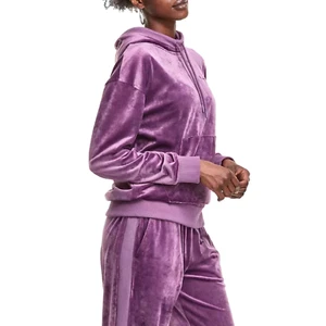 NWT Champion Women's Size X SMALL Velour Hoodie - MIDNIGHT ASTER ( LILAC PINK ) - Picture 1 of 9
