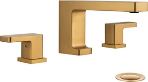 WorbWay Rubinetto Bagno Oro Spazzolato,2 Manici 3 Fori 8 Pollici Bagno Diffuso - Foto 1 di 7