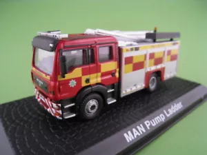 MAN F16 Pump Ladder Fire Engine Display Case Scale 1:72 Atlas Original Packaging NEW - Picture 1 of 10